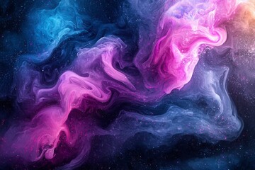 Wall Mural - Abstract Swirling Nebulae with Glitter Stars