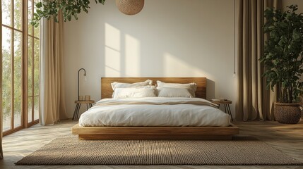 Canvas Print - Minimalist Bedroom Interior Design