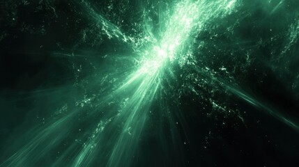 A soft green glow radiating from the center, casting subtle light across a dark background for a calm, futuristic feel.