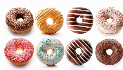 chocolate donuts isolated on white background