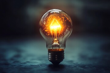 Canvas Print - Light bulb glowing with ideas and innovation concept, business, technology, and creativity