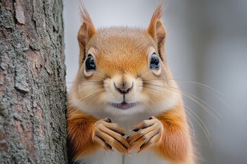 Canvas Print - Close Up Of A Curious Squirrel