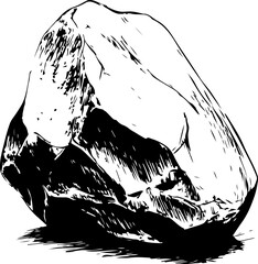 Hand-Drawn Vector Illustration of a Large Rock