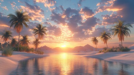 Wall Mural - Sunset Paradise on a Tropical Beach