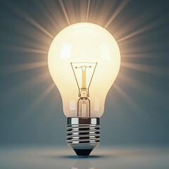 light bulb on blue background