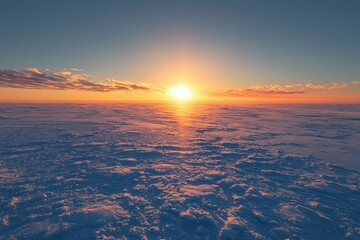 Wall Mural - Sunset Over a Vast, Icy Landscape