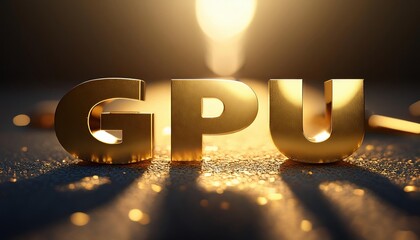Poster - Golden Text Representing GPU Technology Innovation