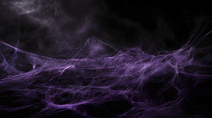 Purple Spider Web on Black Background, Abstract Image, Texture, Pattern Background, Wallpaper, Cover and Screen for Smartphone, PC, Laptop, 9:16 and 16:9 Format