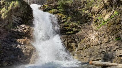 Wall Mural - Dundelbachfalls waterfalls or waterfall Dundelbachfall (waterfalls on the alpine stream Dundelbach), Lungern, Switzerland - Dundelbachfälle Wasserfälle oder Wasserfall Dundelbachfalle (Schweiz)