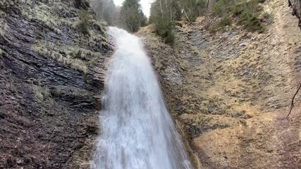 Wall Mural - Dundelbachfalls waterfalls or waterfall Dundelbachfall (waterfalls on the alpine stream Dundelbach), Lungern, Switzerland - Dundelbachfälle Wasserfälle oder Wasserfall Dundelbachfalle (Schweiz)