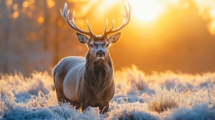 Sticker - Majestic Deer at Sunrise