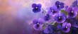 Painting of vibrant purple violets flourishing in the spring season