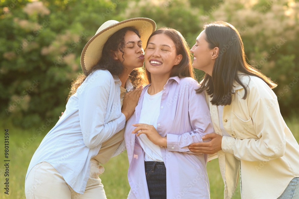 Female friends on picnic in park