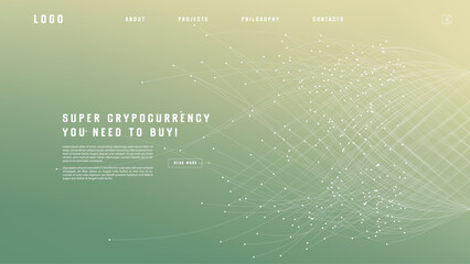 Poster - Landing page abstract design with expansion of line element. Template for website or app with tentacle shape.
