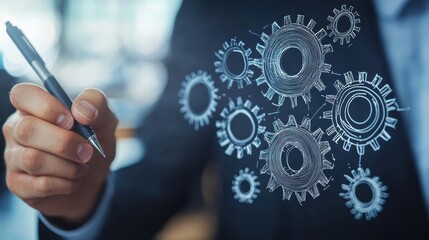 Poster - Gears of Innovation Machinery and Technology Powering Business Solutions