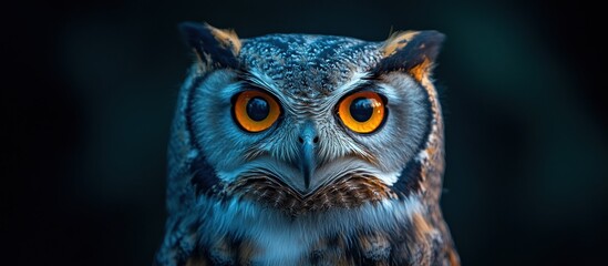 Wall Mural - Majestic Owl with Striking Orange Eyes