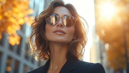 Canvas Print - Fashionable Woman in Sunglasses