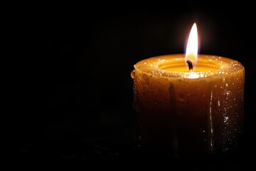 Wall Mural - A Single Candle in Darkness