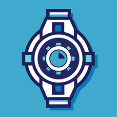 Unique Hand watch icon, vector illustration on solid background.