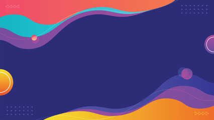 Aufkleber - Colorful wave abstract background. Modern fluid background dynamic textured geometric element. Template use for banner, cover, poster, wallpaper, design with space for text