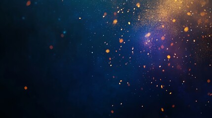 Fototapete - Colorful fireworks with orange and purple lights against a night sky. Festive background for Christmas and New Year.
