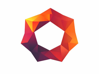 Poster - A vibrant geometric shape featuring a dynamic blend of orange and red hues, perfect for modern design projects.