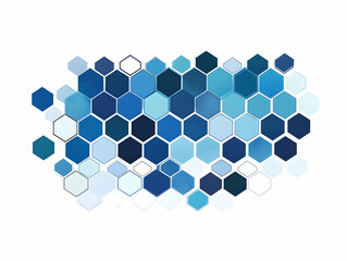 Poster - A vibrant collection of blue hexagons, perfect for backgrounds, designs, and artistic projects. Ideal for modern themes.