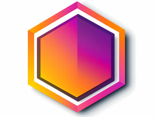 Poster - A vibrant hexagon with a gradient hue of purple and orange, perfect for modern designs and creative projects.