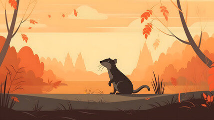 Poster - Shrew In nature Illustration Vector