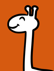 Canvas Print - cute smiling giraffe cartoon character