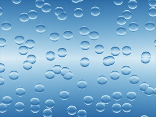 Poster - water drops with blue background