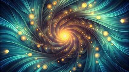 Wall Mural - Abstract Swirling Pattern with Golden Lights