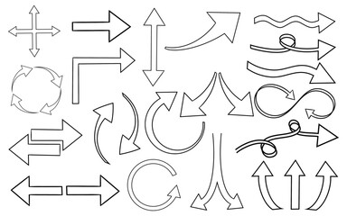 Poster - Hand drawn set of Arrow marker icon. vector illustration