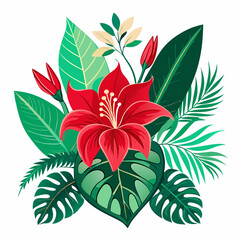 Canvas Print - tropical flowers vector illustration