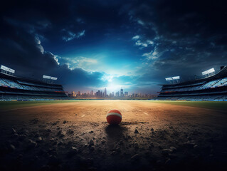 Poster - Superb Sports stadium with lights photography