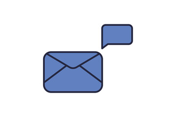 Poster - Email icon. Related to interaction. suitable for web site, app, user interfaces. flat line icon style