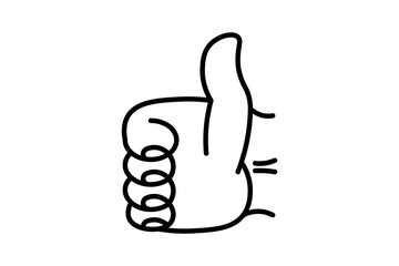 Poster - Thumbs up icon. Related to interaction. suitable for web site, app, user interfaces. Line icon style