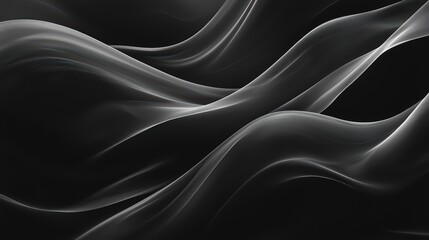 Beautiful Abstract Dark Waves Wallpaper. Abstract waves in shades of black and charcoal gray.