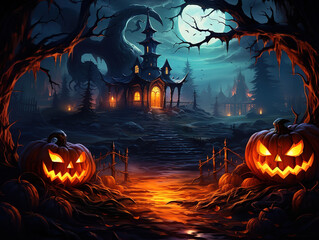 Generous Halloween background and copyspace