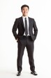 © Maftuh - photo of asian model wearing formal suit, photo of business man or professional worker, behind white background