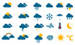 © farid - Modern weather icons set. Flat vector symbols on white background.