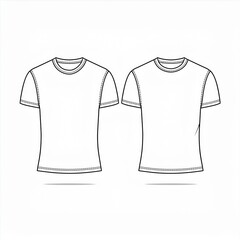 Wall Mural - Blank white t-shirt template front and back view