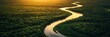 © Oulaphone - Aerial travel photography of a winding river cutting through a lush rainforest, with dramatic shadows from the setting sun
