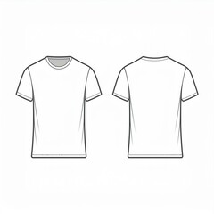 Wall Mural - Blank white t-shirt template front and back view