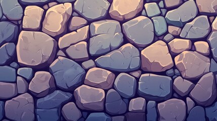 Poster - Discover a vibrant cartoon world where stone blocks and tiles create a unique gaming experience while exploring art and design.