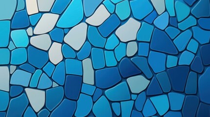 Poster - Vibrant mosaic blue tiles create a dynamic backdrop, perfect for adding a fresh touch to any modern design project.