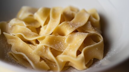 Gourmet pasta plate with sea salt flakes for culinary inspiration and dining themes