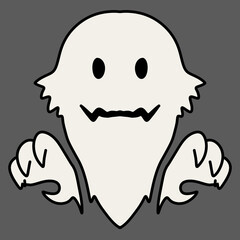 Sticker - cartoon halloween character with ghost