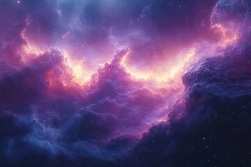 Wall Mural - cosmic nebula exploration swirling gases vibrant colors deep space backdrop distant stars twinkling 