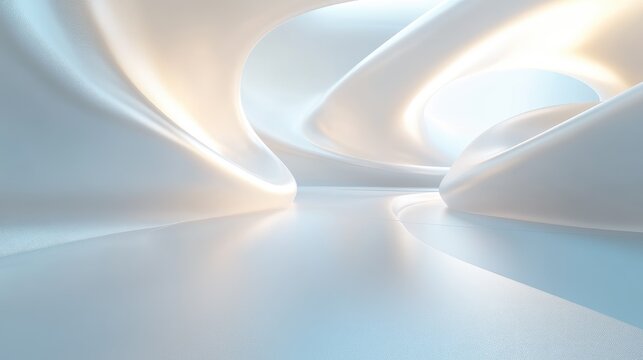 3D rendering of abstract forms in a futuristic design, with a clean background and ample space for text. No people or logos.